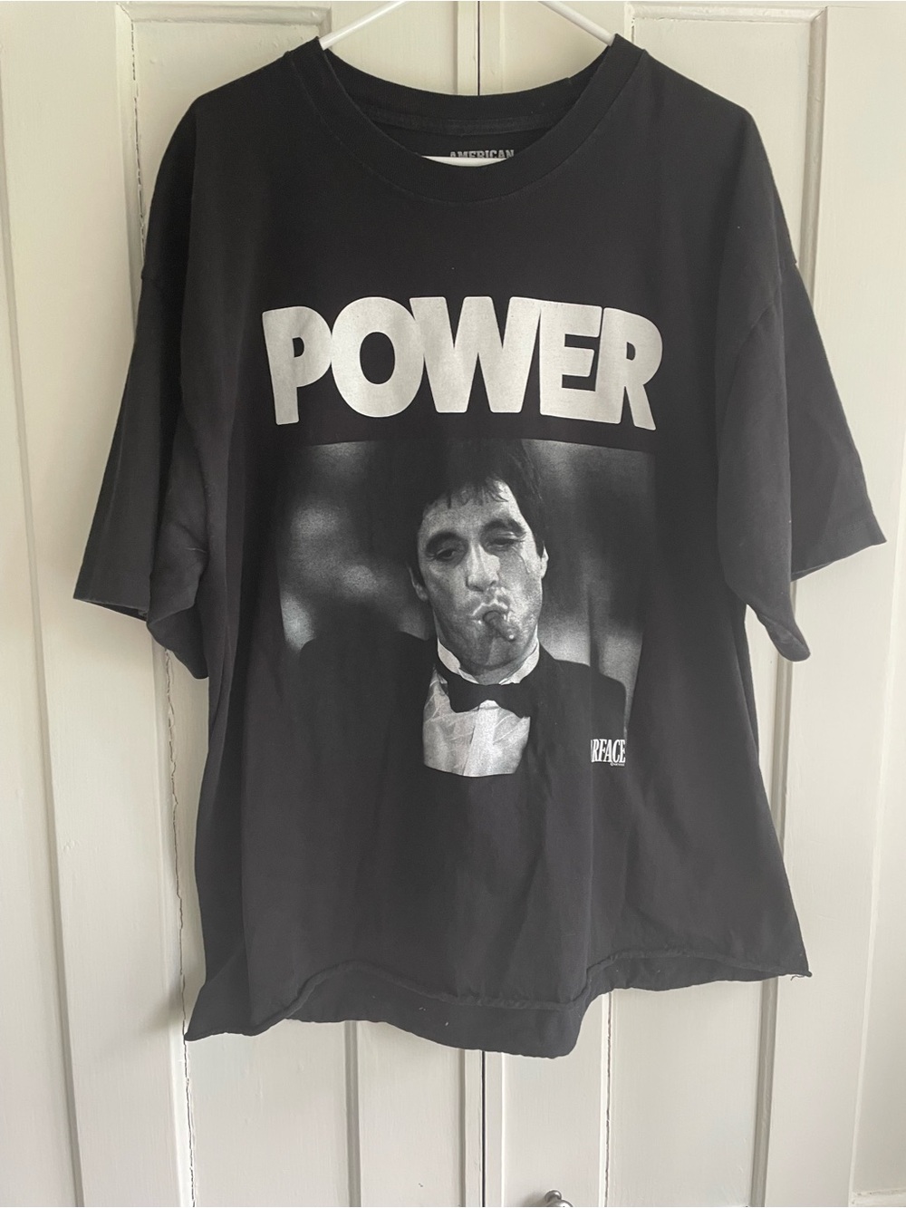Scarface American Classics Tony Smoking Cigar POWER Men's T-Shirt Al Pacino 2XL